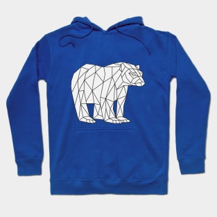 Low Poly Bear Outline on white Hoodie